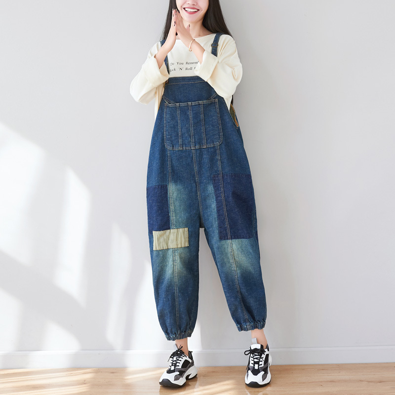 Johnature Women Denim Cotton Vintage Jumpsuits Patchwork Color Pockets Spring Loose Casual Female Jumpsuits 210521, Blue
Johnature Women Denim Cotton Vintage Jumpsuits Patchwork Color Pockets Spring Loose Casual Female Jumpsuits 210521, Blue