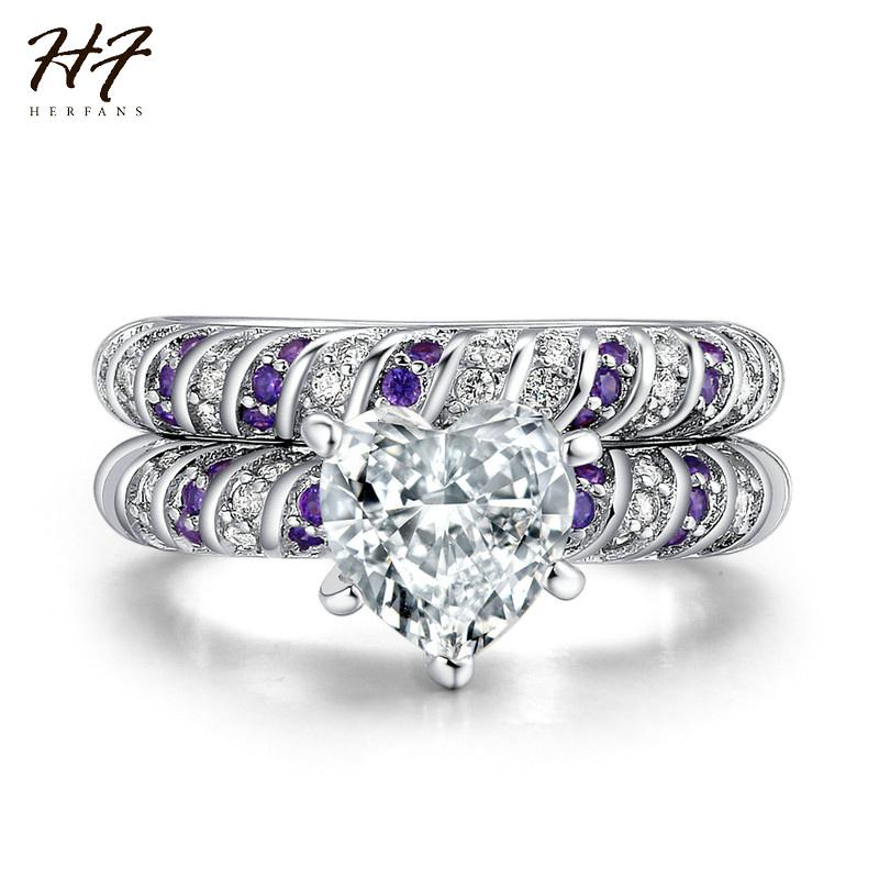 Wedding Rings Romantic Heart Shaped 2 Pieces Ring Sets For Women Sliver Color + Cubic Zirconia Fashion Jewelry Xmas Gift DD027, Slivery;golden
Wedding Rings Romantic Heart Shaped 2 Pieces Ring Sets For Women Sliver Color + Cubic Zirconia Fashion Jewelry Xmas Gift DD027, Slivery;golden