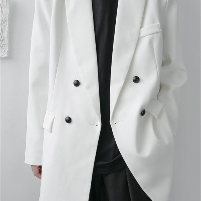 IEFB /men's wear spring loose casual double-breasted small suit coat Korean style niche long sleeve blazers male 9Y4051 210524