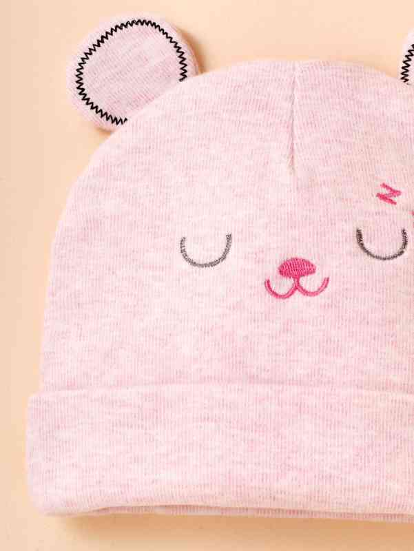 Baby Bear Ear Decor Embroidery Detail Hat SHE03