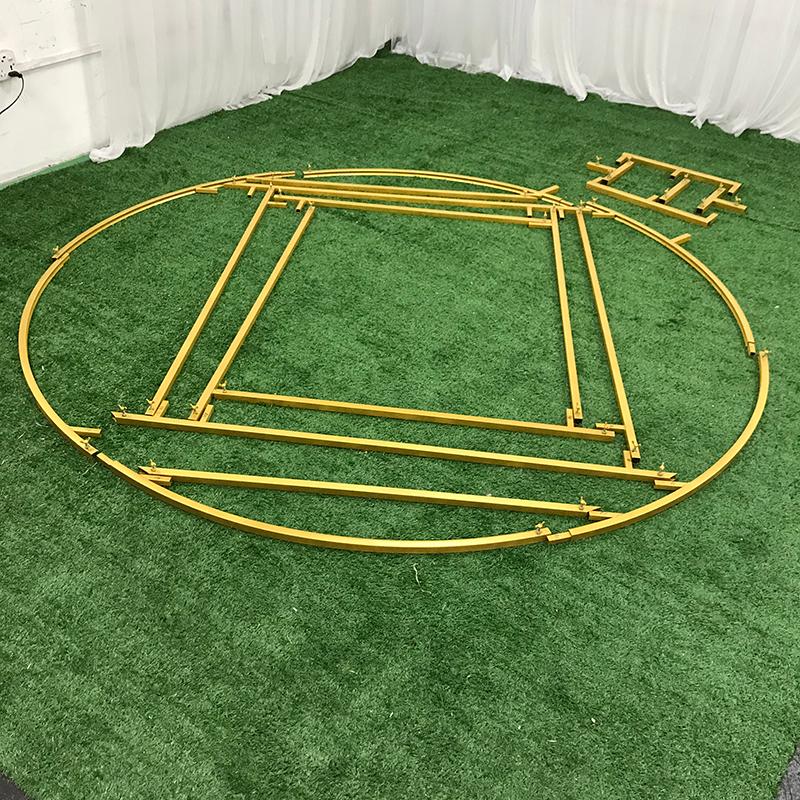Party Decoration Diamond Wedding Arch Mariage Backdrop Wrought Iron Creative Ring Geometric Frame Stand Screen Stage Background