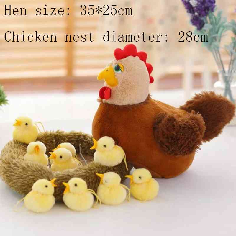 Kawaii Plush Toy Chicken Hen Cute Nest Chick Lifelike Stuffed Animal Christmas Gifts For Children Educational Kids Soft s 210728