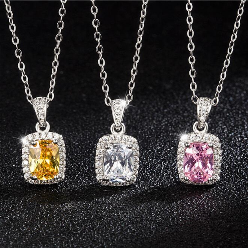 26 Style Sparkling Luxury Jewelry Lover Pendant 925 Sterling Silver Top Sell Round Cut White Topaz CZ Diamond Gemstones Eternity Women Wedding Clavicl