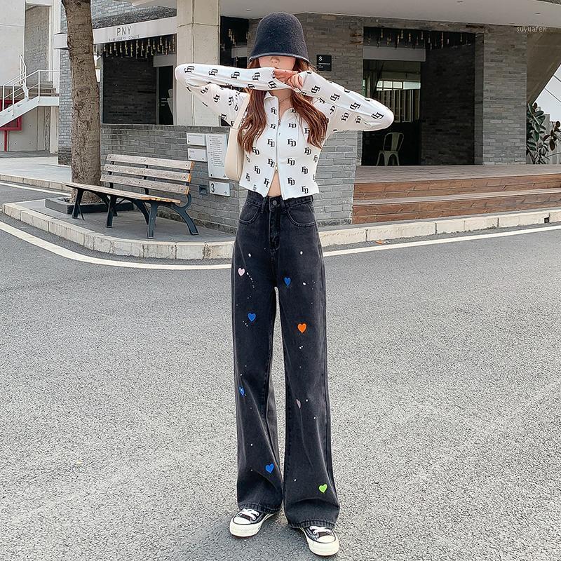 Women's Jeans Autumn And Winter 2021 High Waist Korean Version Loose Thin Wide Leg Love Embroidery Trend Pants, Black
Women's Jeans Autumn And Winter 2021 High Waist Korean Version Loose Thin Wide Leg Love Embroidery Trend Pants, Black