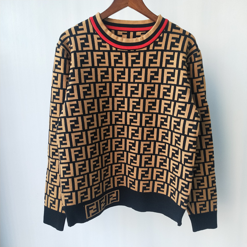 21 autumn new contrast color collar edge letter jacquard round neck long sleeve knitted pullover female, Khaki 
21 autumn new contrast color collar edge letter jacquard round neck long sleeve knitted pullover female, Khaki