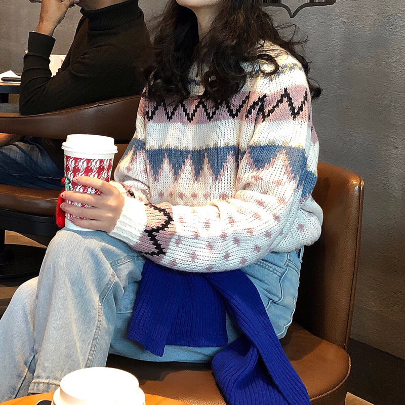 2colors Women loose knitted Sweater Autumn and winter sweet female Sweaters and pullovers womens (C8536), White;black
2colors Women loose knitted Sweater Autumn and winter sweet female Sweaters and pullovers womens (C8536), White;black