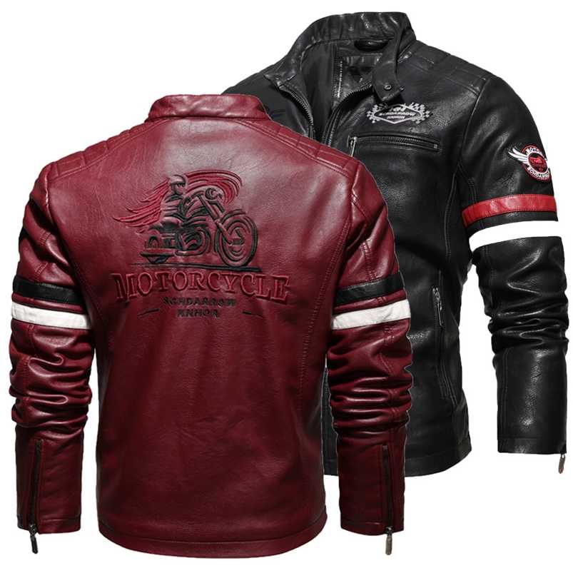 Vintage Motorcycle Jacket Men Fashion Biker Leather Jacket Male Embroidery Bomber Coat Winter Fleece Pu Overcoat Oversize 211111, 168 black
Vintage Motorcycle Jacket Men Fashion Biker Leather Jacket Male Embroidery Bomber Coat Winter Fleece Pu Overcoat Oversize 211111, 168 black