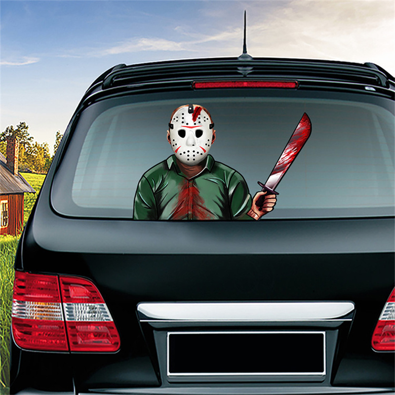 Universal Reusable Vehicle Dark Knight Stickers Horrible Skull Jason Killer Billy Sticker Graffiti Decals For Rear Windshield Wiper Auto Decoration Re
