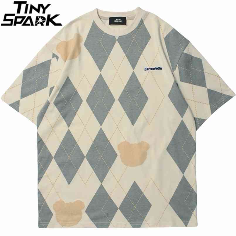 Hip Hop Mens Streetwear T Shirt Embroidery Argyle Bear Hand Tshirt Summer Harajuku Cotton T-Shirt Short Sleeve Tops Tees 210707, A31s59
Hip Hop Mens Streetwear T Shirt Embroidery Argyle Bear Hand Tshirt Summer Harajuku Cotton T-Shirt Short Sleeve Tops Tees 210707, A31s59