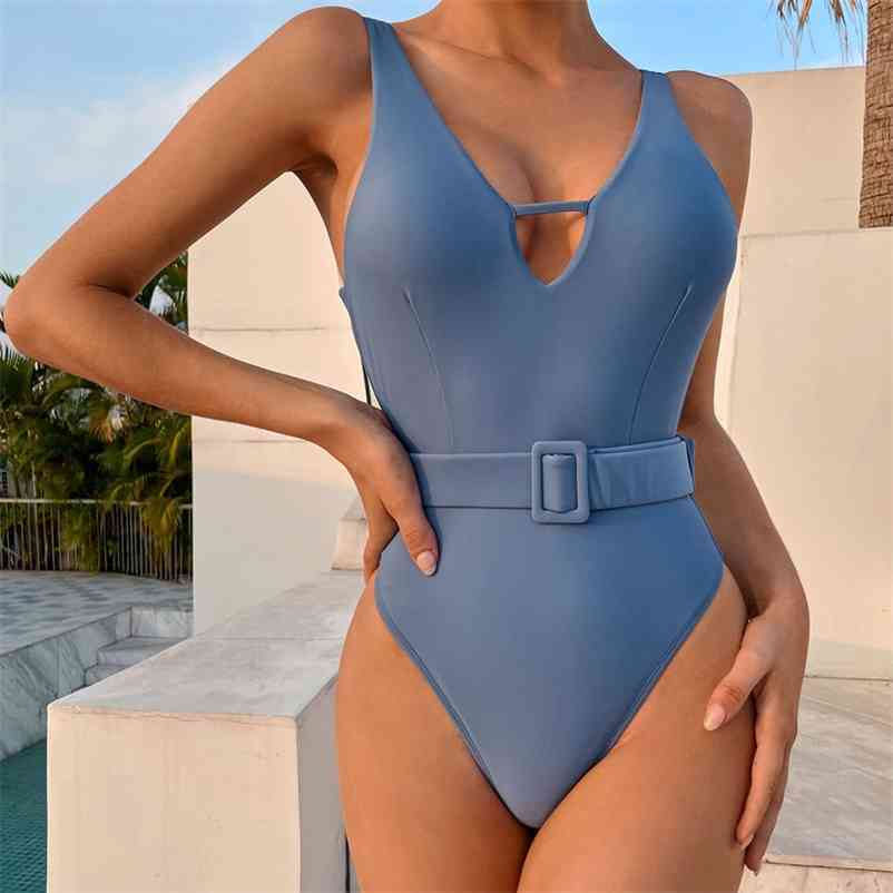 Swimsuit Female Sexy Swimwear Women Belt Bodysuit Monokini Backless Bathing Suits Summer Beach Wear Swim Lady 210521