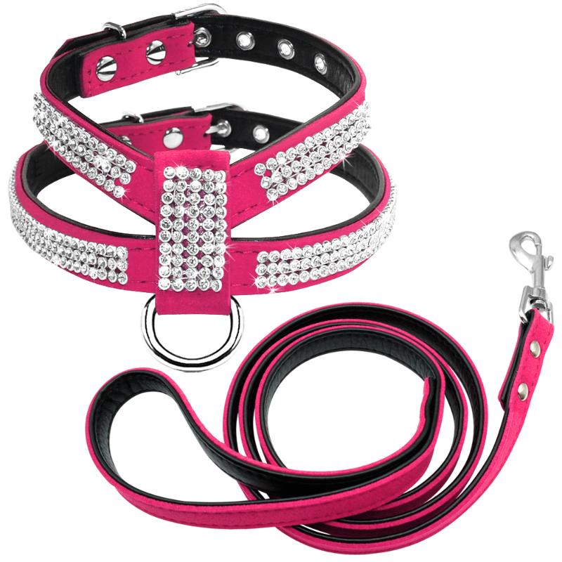 Dog Collars & Leashes Bling Rhinestone Harness Leather Puppy Cat Vest Leash Set For Small Medium Chihuahua Pug Yorkshire Pet Supplies
Dog Collars & Leashes Bling Rhinestone Harness Leather Puppy Cat Vest Leash Set For Small Medium Chihuahua Pug Yorkshire Pet Supplies