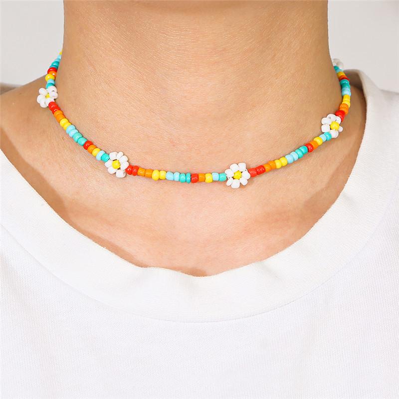 Chokers Fashion Bohemian Lovely Flowers Colorful Beaded Choker Necklace For Women Beads Chain Short Necklaces Jewelry Gift
Chokers Fashion Bohemian Lovely Flowers Colorful Beaded Choker Necklace For Women Beads Chain Short Necklaces Jewelry Gift