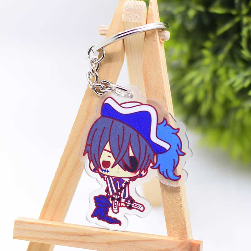 2019 Black Butler Keychain Double Sided Key Chain Acrylic Pendant Anime Accessories Cartoon Key Ring G1019