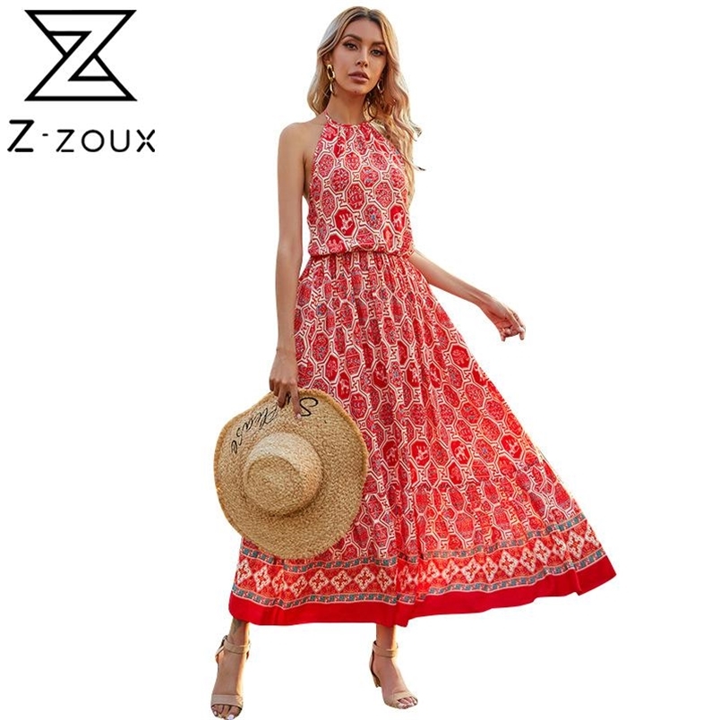 Women Dress Sleeveless Printed Bohemia es Sexy Long Print Floral Maxi Backless Plus Size Summer es 210513