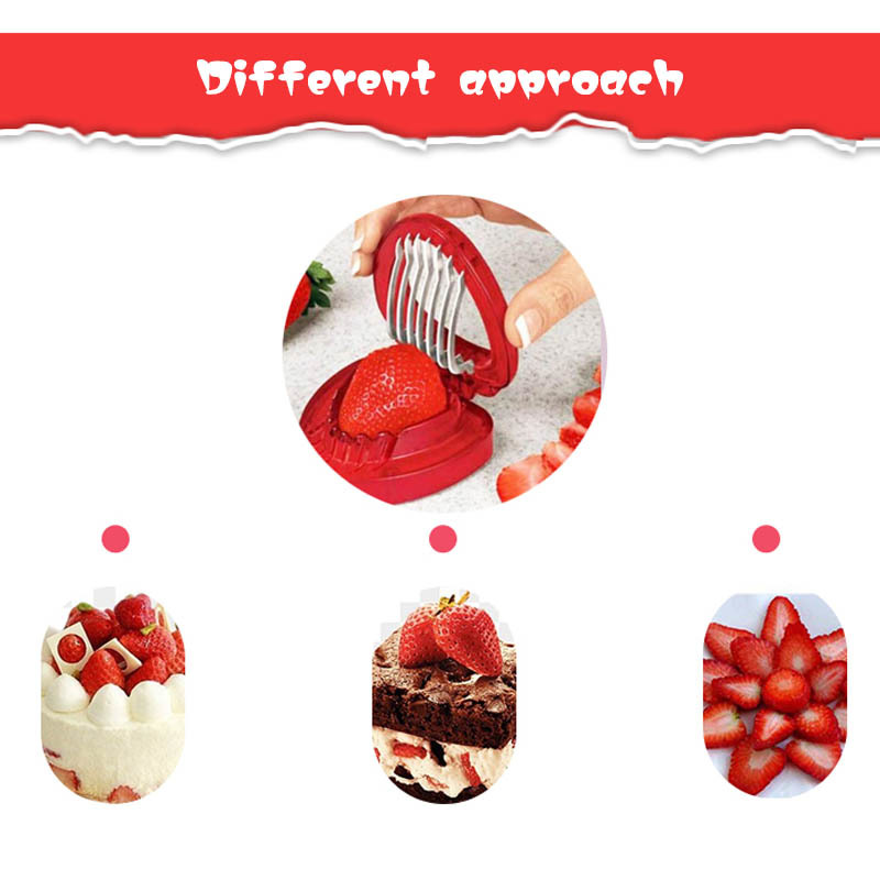 Stainless Steel vegetable Fruit Carving Tools Portable Strawberry Slicer Salad Cutter Kitchen decor Gadgets DIY hand Craft 1 pcs
