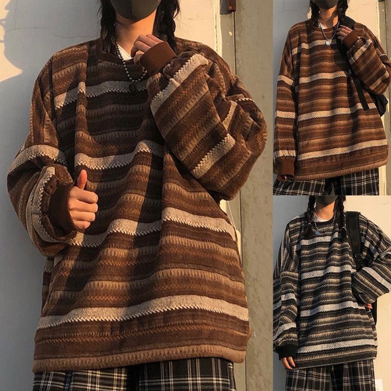 Women's Sweaters Unisex Women Striped Knit Sweater Spring Autumn Retro Hip Hop Pullovers Tops Female Oversize Couples Japanese, White;black
Women's Sweaters Unisex Women Striped Knit Sweater Spring Autumn Retro Hip Hop Pullovers Tops Female Oversize Couples Japanese, White;black