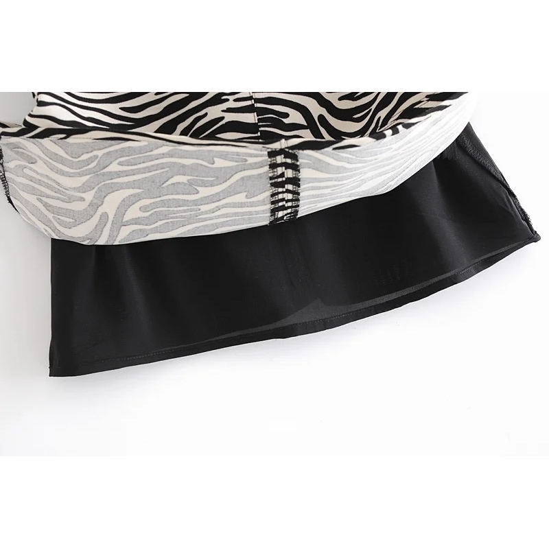 Autumn Women's Fashion All-Match Thin High Waist Zebra Print A-Line Bag Hip Short Skirt 210521