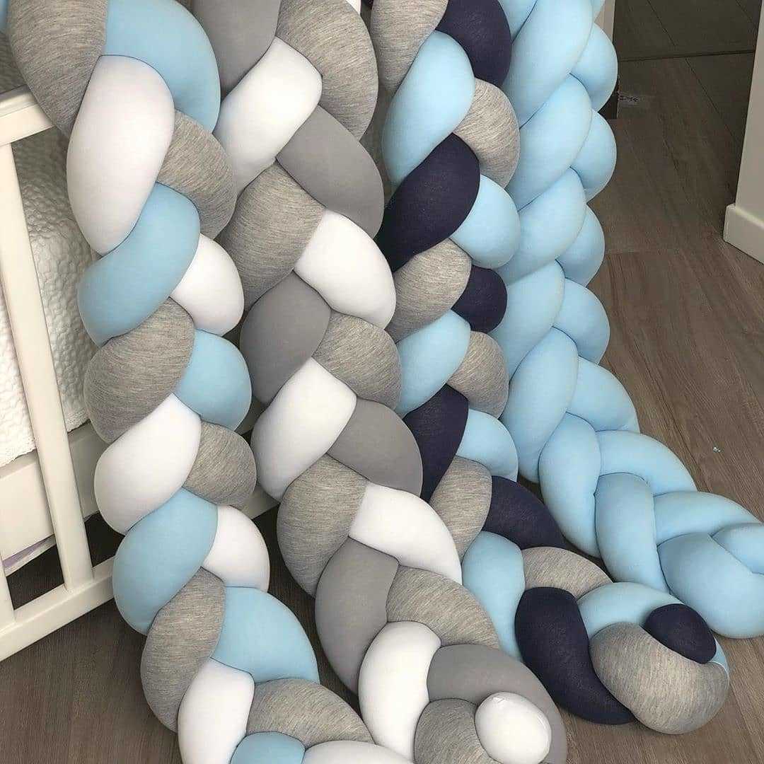 100cm Baby Bed Bumper Knot Warkocz Do Lozeczka Braid Pillow Cushion Crib 211025