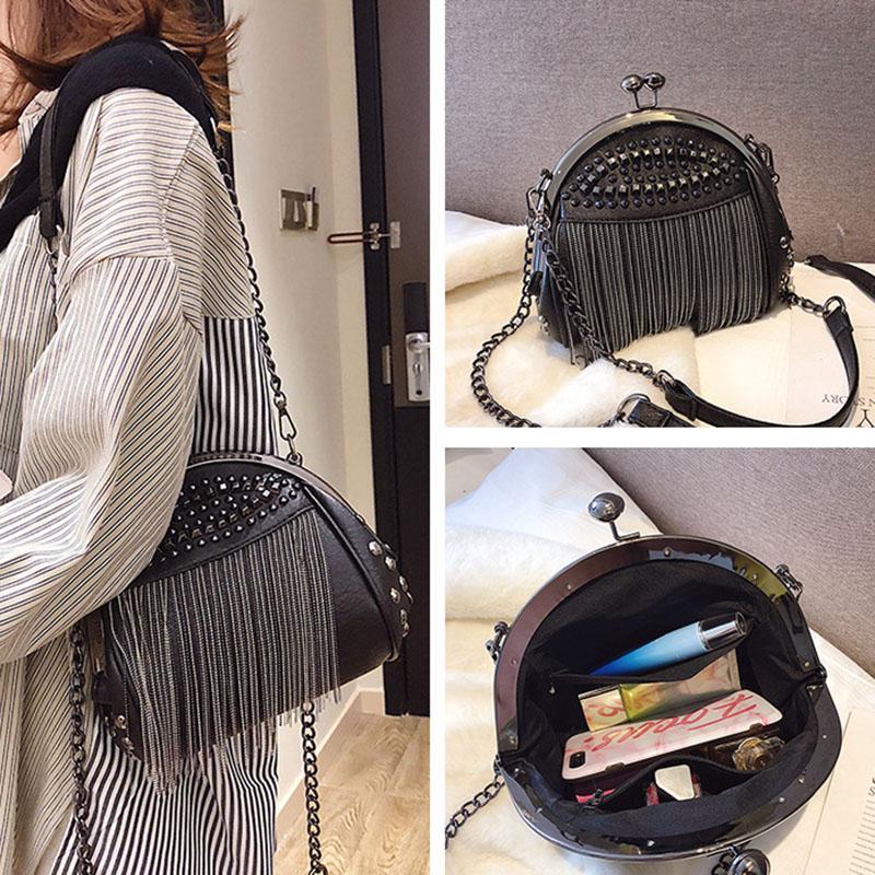 Women Bags Luxury Handbags Designer Round Style Chains Shoulder Bag Ladies Small Rivet Tassel Cross Body Sac A Main Evening
Women Bags Luxury Handbags Designer Round Style Chains Shoulder Bag Ladies Small Rivet Tassel Cross Body Sac A Main Evening