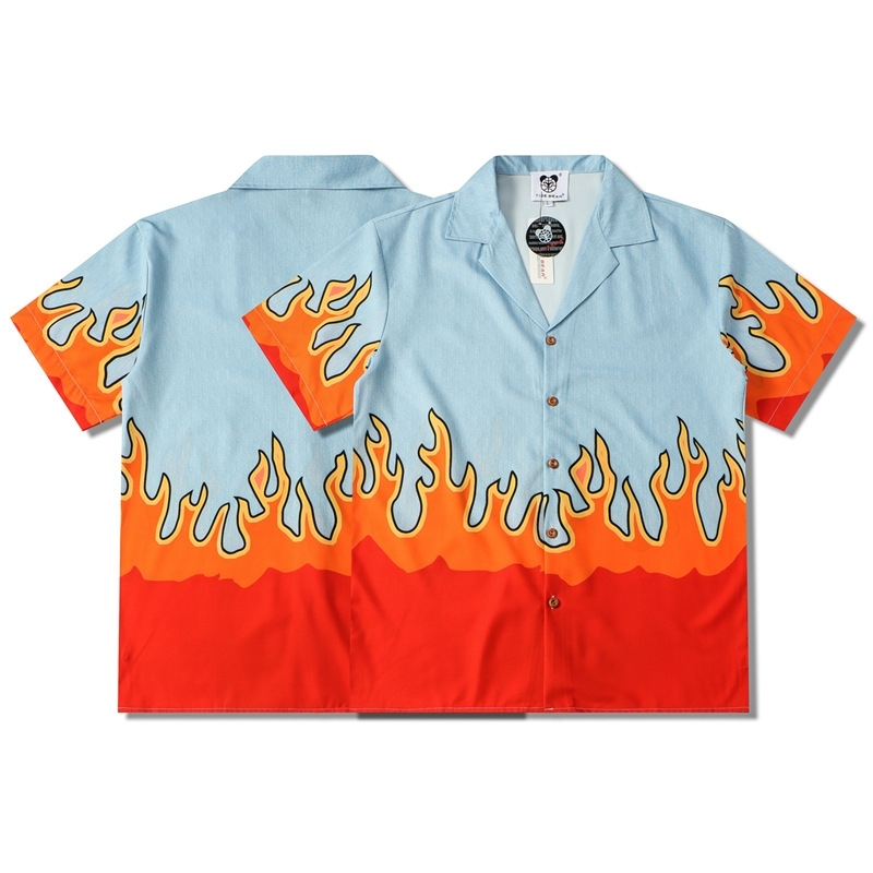 2021 new high street Hawaiian red flame full print beach cardigan short sleeve men' shirt, Cxx09
2021 new high street Hawaiian red flame full print beach cardigan short sleeve men' shirt, Cxx09