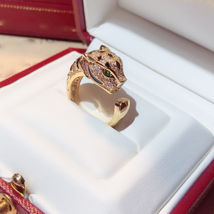 panthere series ring sterling silver 18 K gilded luxury brand official reproductions classic style Top quality rings brands design exquisite gift birt