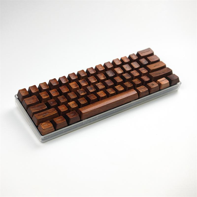 Keyboard Mouse Combos Rosewood Keycaps Customize 60 87 108 Specification OEM Profile For Mechanical Natural Solid Wooden Top Grade Artware