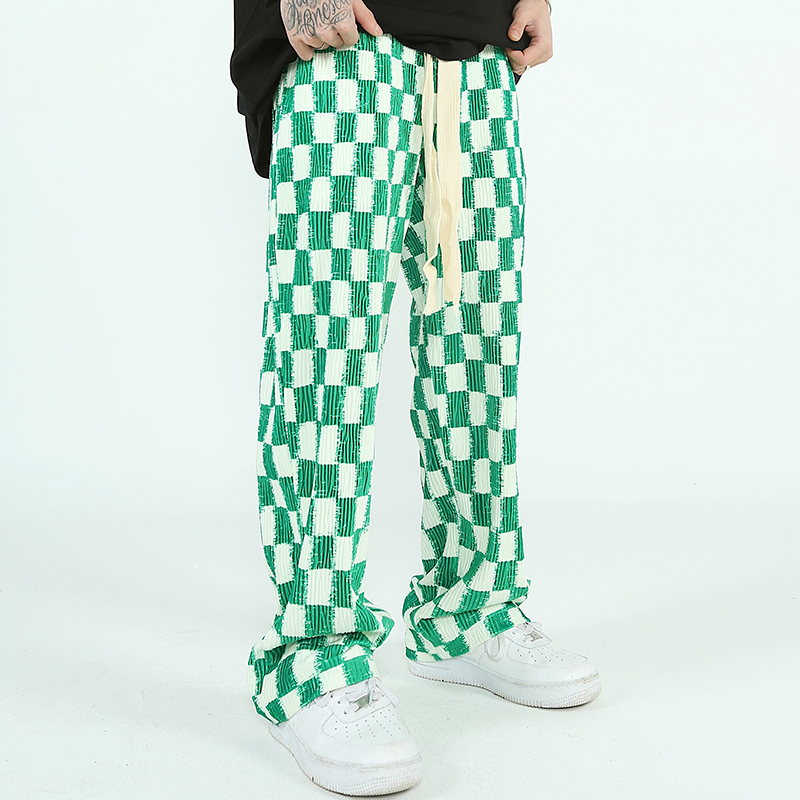 High Street Match Drawstring Men Casual Trousers Oversize Style Wide Leg Plaid Track Pants
High Street Match Drawstring Men Casual Trousers Oversize Style Wide Leg Plaid Track Pants