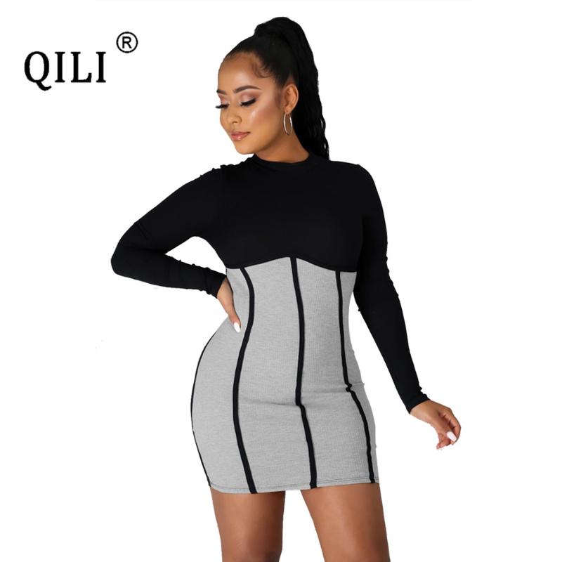 Women Autumn Winter Dress Sheath Mini Long Sleeve Striped Patchwork Elegant Lady Party Dresses Plus Size Casual, Black;gray
Women Autumn Winter Dress Sheath Mini Long Sleeve Striped Patchwork Elegant Lady Party Dresses Plus Size Casual, Black;gray