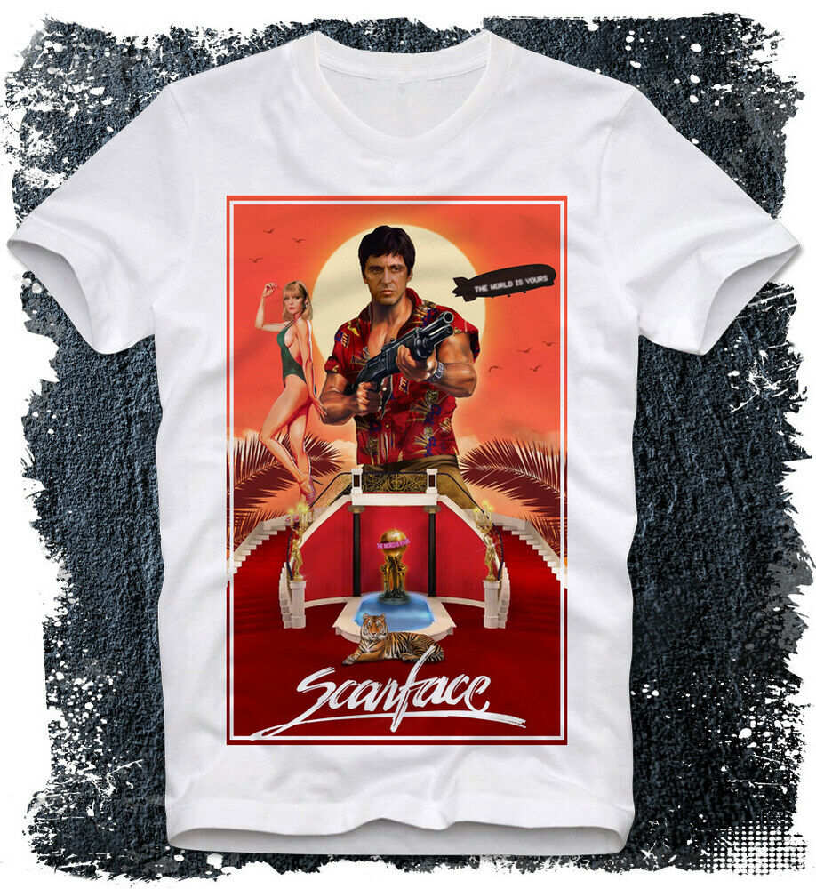 T-Shirt AL PACINO MICHELLE PFEIFFER Scarface 80s Movie Poster Cult Movie Mob MOB
