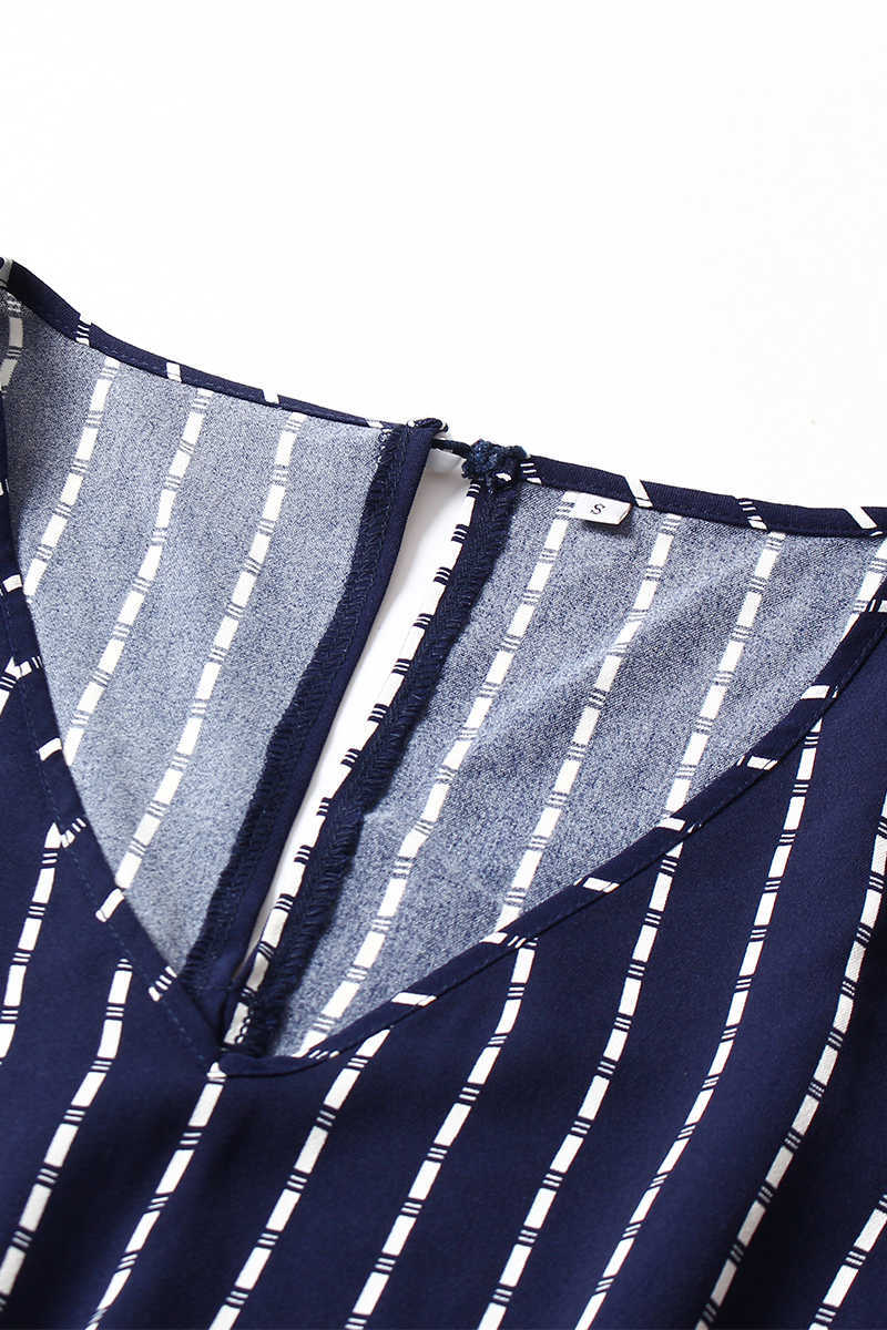 Summer Dresses Women Elegant V-neck Casual A-Line Midi Dress Vintage Pink Yellow Striped Sashes Lace-up Sundress Veatidos 210630