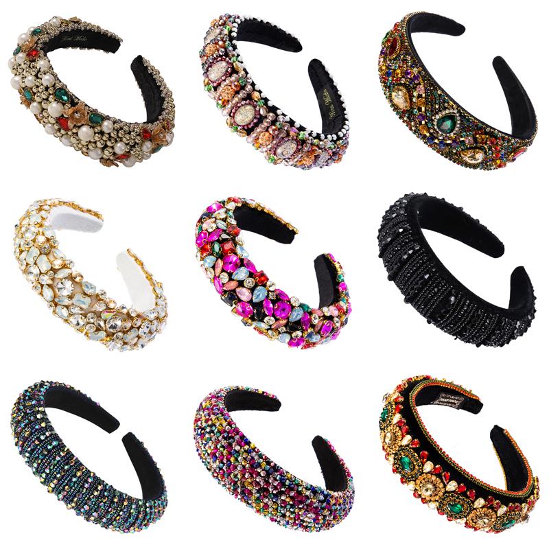 Hair Accessories Gorgeous Baroque Sparkly Padded Rhinestone Headbands For Women Full Crystal Wide Headwear Hairband
Hair Accessories Gorgeous Baroque Sparkly Padded Rhinestone Headbands For Women Full Crystal Wide Headwear Hairband