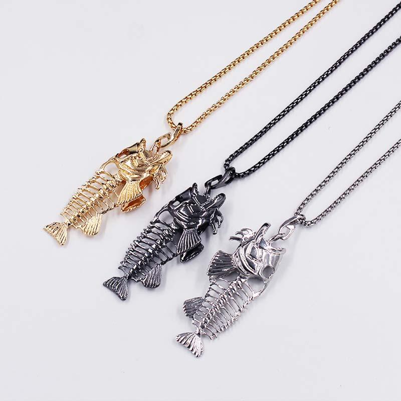 Pendant Necklaces Charms Fish Bone Fishing Hook Stainless Steel Hollow Skeleton Necklace Fashion Jewelry Xlct016
Pendant Necklaces Charms Fish Bone Fishing Hook Stainless Steel Hollow Skeleton Necklace Fashion Jewelry Xlct016