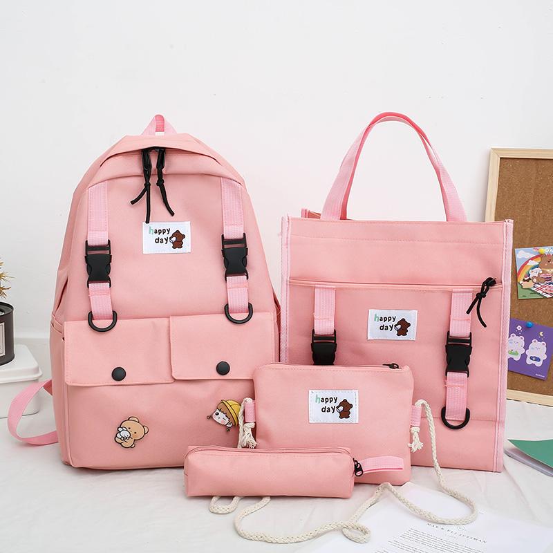 4Pcs/set Women School Backpacks Canvas Bag For Teenagers Girls Student Larger Capacity Travel Female Book Bags, Yellow
4Pcs/set Women School Backpacks Canvas Bag For Teenagers Girls Student Larger Capacity Travel Female Book Bags, Yellow