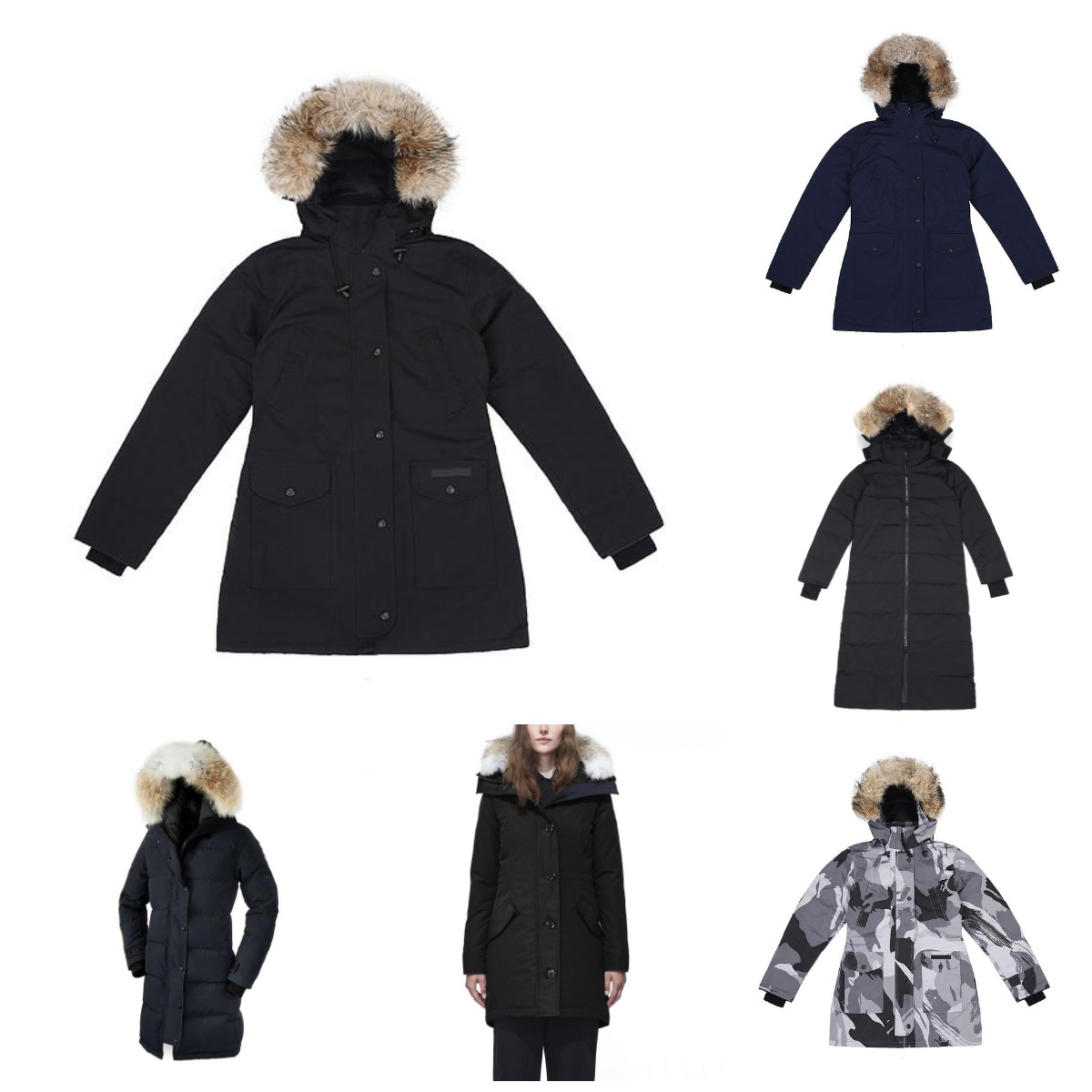 New Canada Women Winter Down Jackets Chaquetas Thicken Wolf Fur Fluffy Hooded Zippers Coat Manteau Outdoor Clssic Good Quality Female Windproof Warm Parkas E0909, Dustbag
New Canada Women Winter Down Jackets Chaquetas Thicken Wolf Fur Fluffy Hooded Zippers Coat Manteau Outdoor Clssic Good Quality Female Windproof Warm Parkas E0909, Dustbag