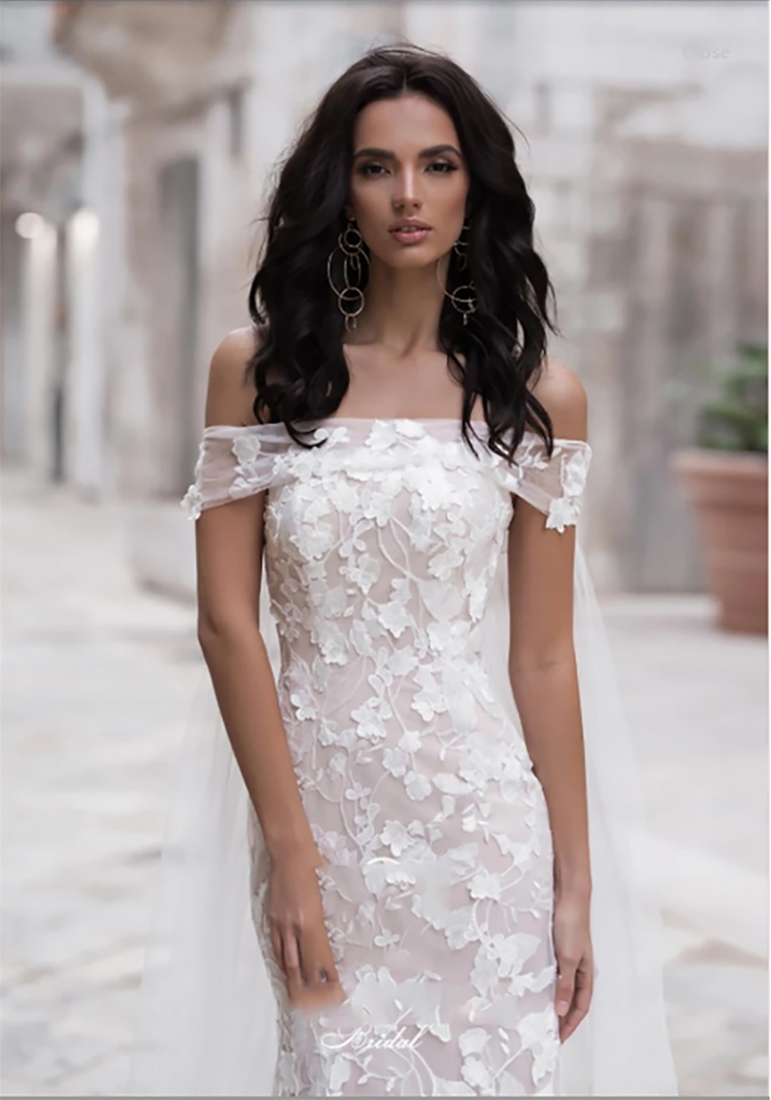 2021 Mermaid Wedding Dress Off The Shoulder Boho Bride Dresses Appliques Lace Elegant vestido de noiva Wedding Gown