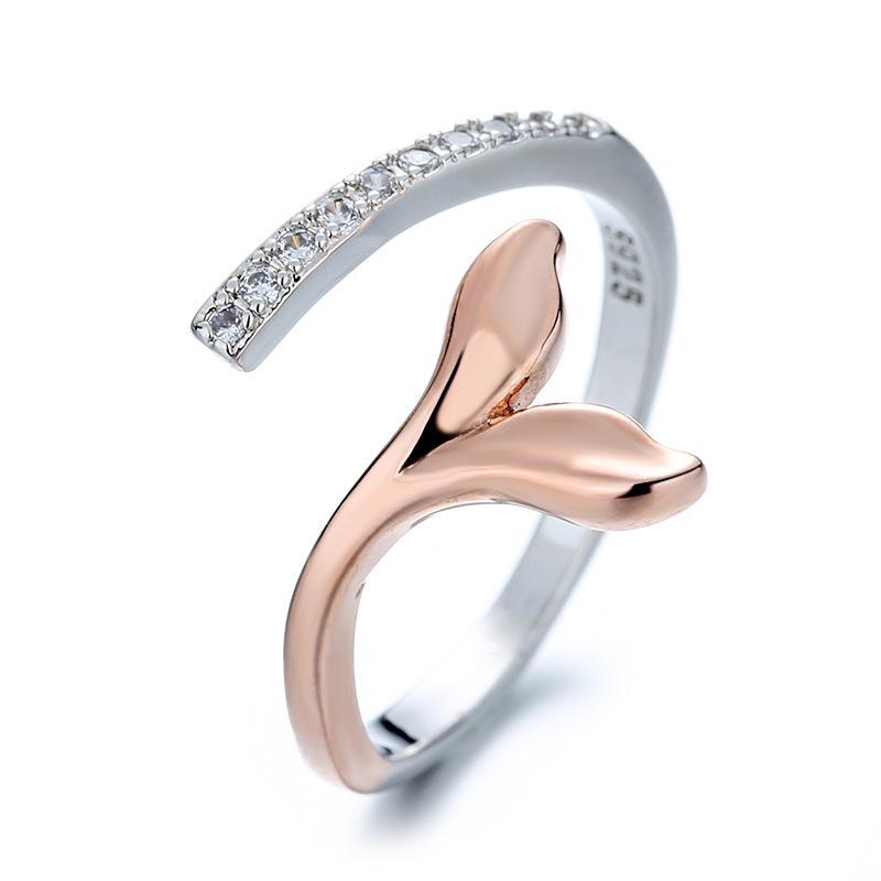 Cluster Rings Mermaid Tail Style Women's Gradient Double Color Opening Adjustable Ring With Zircon Finger Accessories Jewelry KAR240, Golden;silver
Cluster Rings Mermaid Tail Style Women's Gradient Double Color Opening Adjustable Ring With Zircon Finger Accessories Jewelry KAR240, Golden;silver