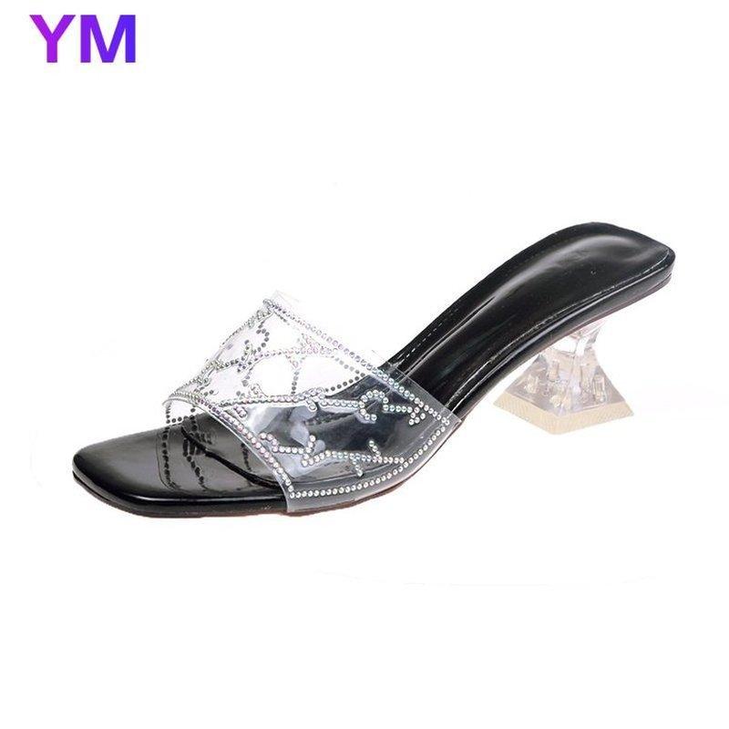 Women Sandals Transparent High Heel Slippers Open Toes Thick Fashion Female Slides Summer Shoes Gladiator Casual, Black
Women Sandals Transparent High Heel Slippers Open Toes Thick Fashion Female Slides Summer Shoes Gladiator Casual, Black