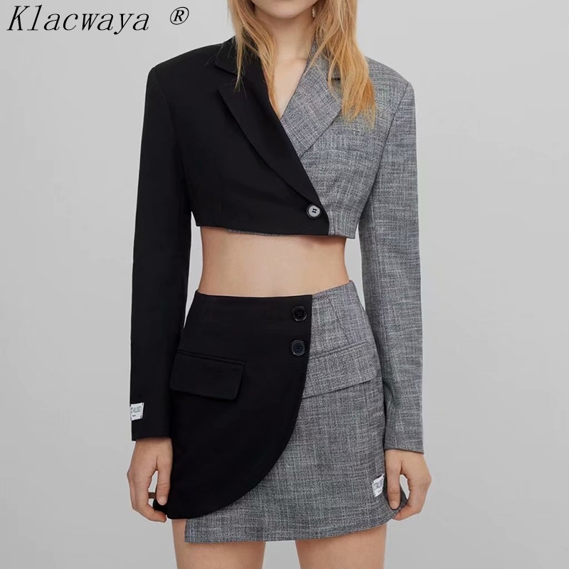 Woman Skirts Color Contrast Stitching Irregular Fashion Elastic High Waist Chic Female A-Line Mini Skirt Spring And Autumn 210521, As shown
Woman Skirts Color Contrast Stitching Irregular Fashion Elastic High Waist Chic Female A-Line Mini Skirt Spring And Autumn 210521, As shown