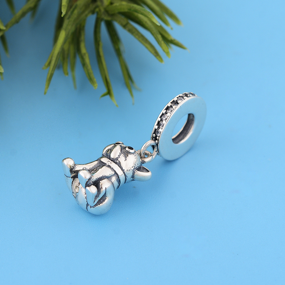 Fit Original Brand Charm Bracelet Authentic 925 Sterling Silver Human Loyal French Dog Bulldog Bead For Making Women Berloque