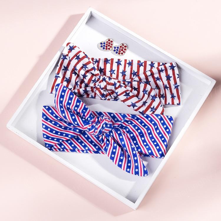 Hair Accessories 4th of july headbands baby rabbit ears hairbands independence day head bands