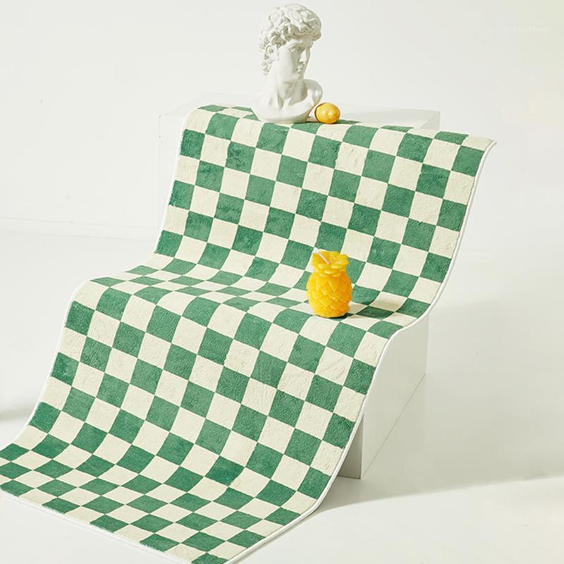 Carpets Nordic Long Bedside Rug Fluffy Vintage Green Plaid Bedroom Carpet Area Floor Pad Mat Doormat Aesthetic Home Room Decor
Carpets Nordic Long Bedside Rug Fluffy Vintage Green Plaid Bedroom Carpet Area Floor Pad Mat Doormat Aesthetic Home Room Decor