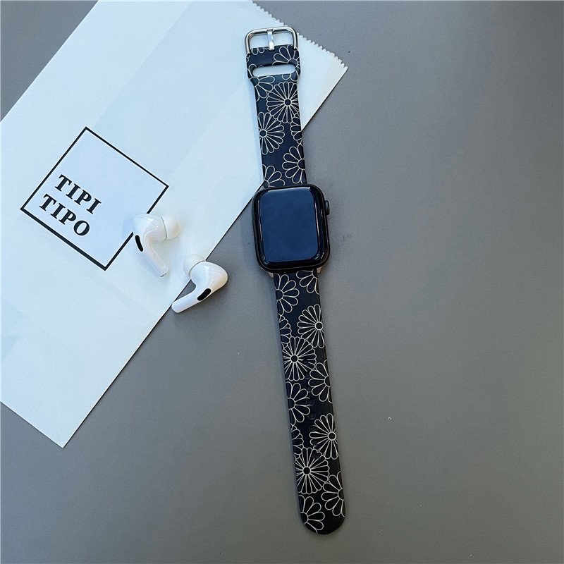 Fashion Black Flower Pattern Soft Wrist Loop Band Smart Strap for Apple Watch iWatch Series 6 5 4 3 2 1 SE
Fashion Black Flower Pattern Soft Wrist Loop Band Smart Strap for Apple Watch iWatch Series 6 5 4 3 2 1 SE