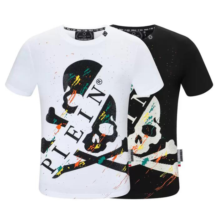 Tide brand high-quality fashion popular summer T shirt PP men's short-sleeved skull hot drill cotton T-shirt, White
Tide brand high-quality fashion popular summer T shirt PP men's short-sleeved skull hot drill cotton T-shirt, White