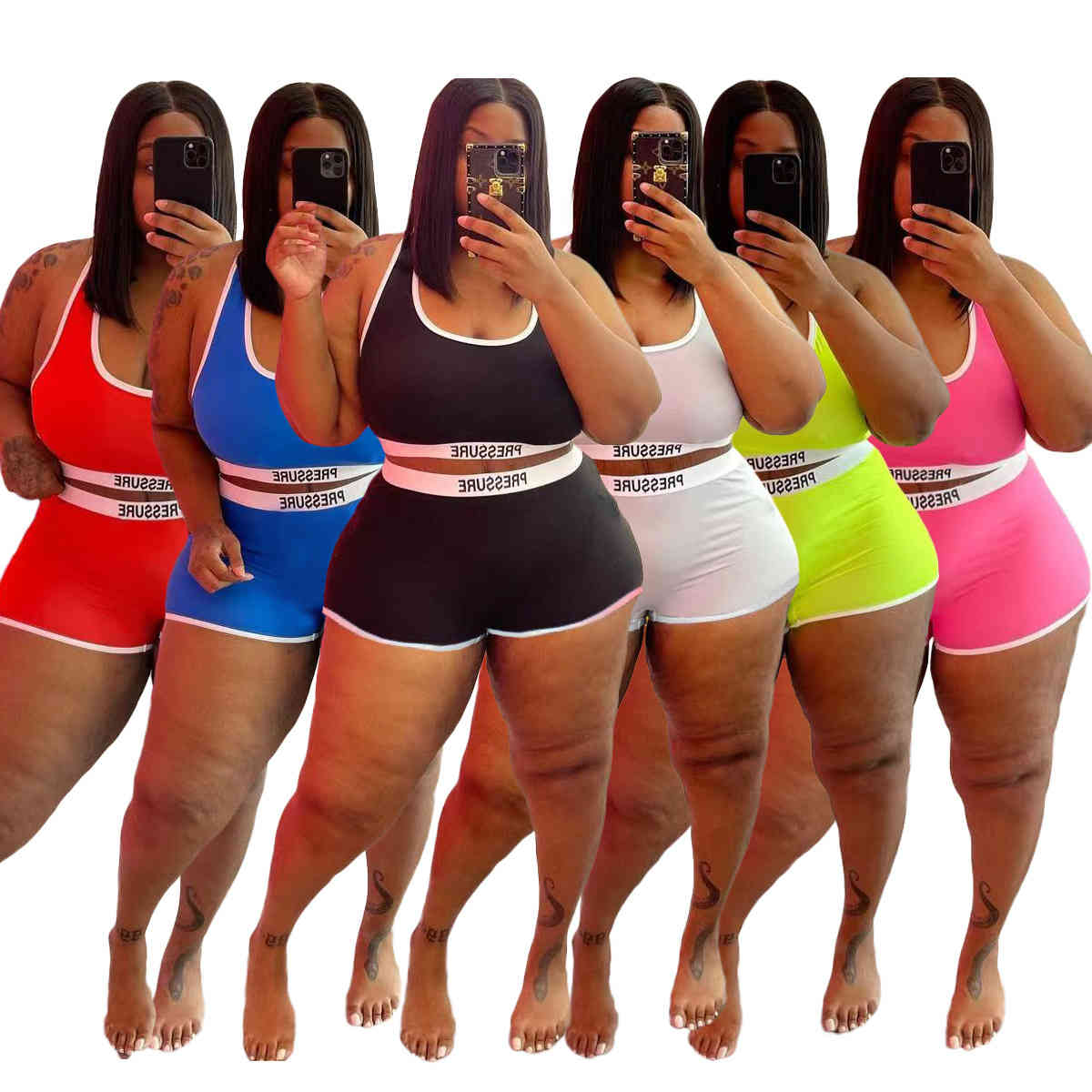 women Solid color swimsuit Outfits summer women's Designer fashion casual sexy U neck letter printed vest shorts two piece sets -5XL 8156, Black
women Solid color swimsuit Outfits summer women's Designer fashion casual sexy U neck letter printed vest shorts two piece sets -5XL 8156, Black