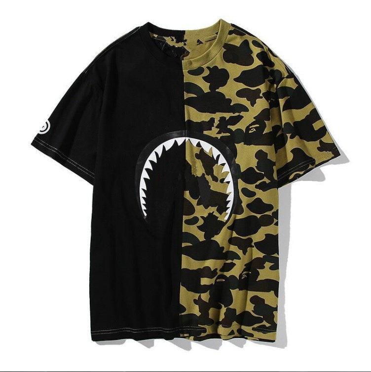 2021SS summer camouflage shark mouth tee mens and womens trend casual couple half sleeve pure cotton short T-shirt, White;black
2021SS summer camouflage shark mouth tee mens and womens trend casual couple half sleeve pure cotton short T-shirt, White;black