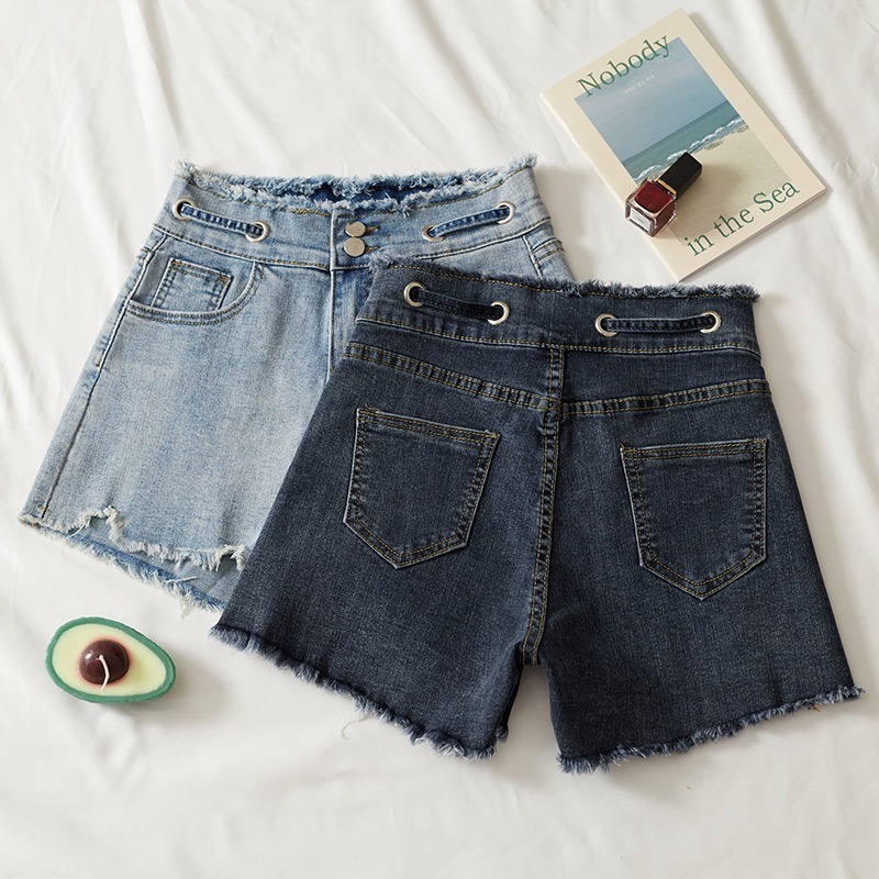 Summer Korean Short Jeans Denim Shorts Women Casual High-Waisted Loose Wide-Leg Femme 9516 210427