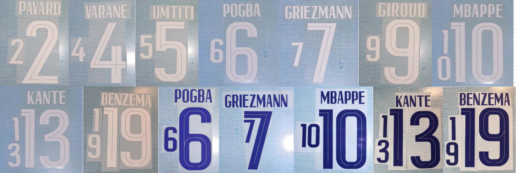 2021 France BENZEMA VARANE POGBA GRIEZMANN MBAPPE KANTE PAVARO UMTTI GIROUD nameset patch badge
2021 France BENZEMA VARANE POGBA GRIEZMANN MBAPPE KANTE PAVARO UMTTI GIROUD nameset patch badge