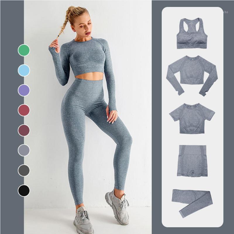 Women Yoga Set High-waisted Seamless Fitness Leggings Sport Suit Casual Workout Clothes For Laying Sports Gym Sets Outfit, 5pcs-gray
Women Yoga Set High-waisted Seamless Fitness Leggings Sport Suit Casual Workout Clothes For Laying Sports Gym Sets Outfit, 5pcs-gray