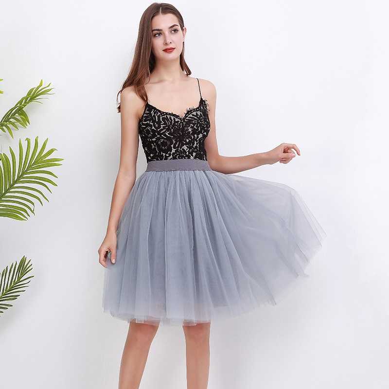 Quality 5 Layers Fashion Tulle Skirt Pleated TUTU s Womens Lolita Petticoat Bridesmaids Midi Jupe Saias faldas 210619
