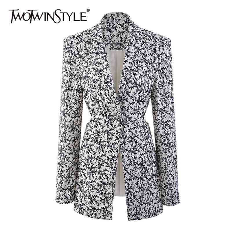 Print Blazer For Women Notched Long Sleeve Straight Casual Blazers Female Spring Streetwear Korean Fashion Clothing 210524, As picture
Print Blazer For Women Notched Long Sleeve Straight Casual Blazers Female Spring Streetwear Korean Fashion Clothing 210524, As picture